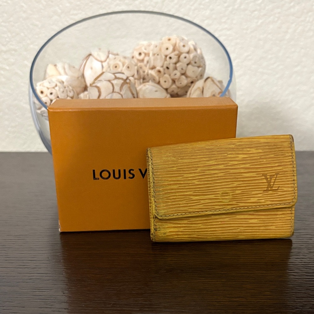 Louis Vuitton Epi Leather 6-Key Holder - Yellow with Purple Interior